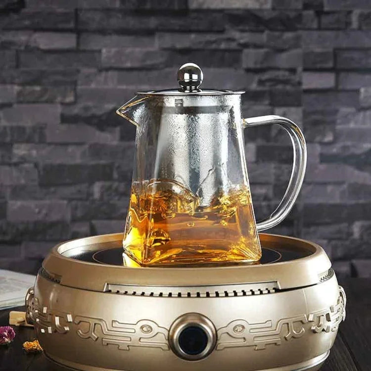 不鏽鋼透明耐熱玻璃濾茶壺，容量：950ml，容量：950ml