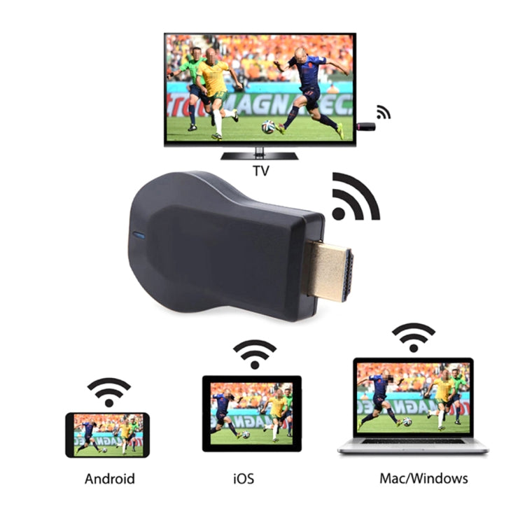 M4 Plus 無線 WiFi 顯示接收器，支援 Airplay Miracast DLNA 1080P HDMI 電視棒，適用於 iPhone、三星及其他安卓智能手機，M4 Plus