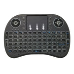 支援語言：阿拉伯語 i8 空中滑鼠無線背光鍵盤，含觸控板，適用 Android TV Box、智慧電視、PC 平板、Xbox360、PS3、HTPC/IPTV，阿拉伯語