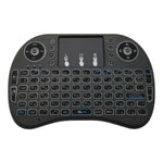 支援語言：俄語 i8 空中滑鼠無線背光鍵盤，含觸控板，適用 Android TV Box、智慧電視、PC 平板、Xbox360、PS3、HTPC/IPTV，俄語