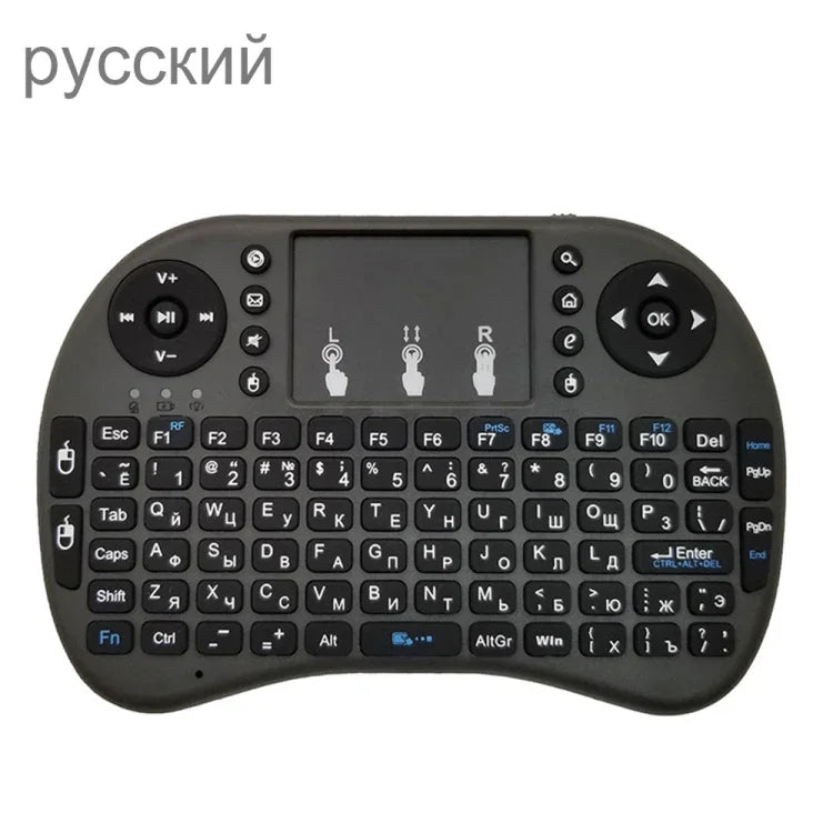 支援語言：俄文 i8 空中滑鼠無線鍵盤，帶觸控板，適用於 Android TV 盒子、智慧電視、PC 平板、Xbox360、PS3 及 HTPC/IPTV