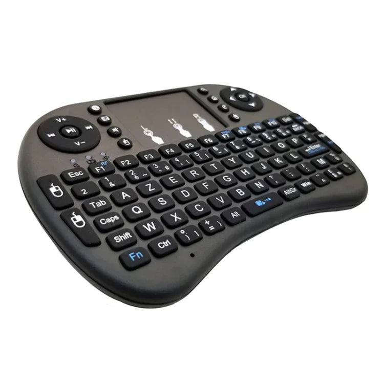 支援語言：法文 i8 空中滑鼠無線鍵盤，帶觸控板，適用於 Android TV 盒子、智慧電視、PC 平板、Xbox360、PS3 及 HTPC/IPTV，法文