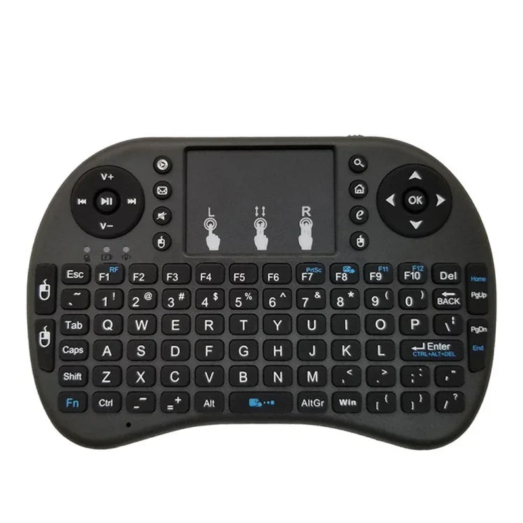 支援語言：英文 i8 空中滑鼠無線鍵盤，帶觸控板，適用於 Android TV 盒子、智慧電視、PC 平板、Xbox360、PS3 及 HTPC/IPTV，英文