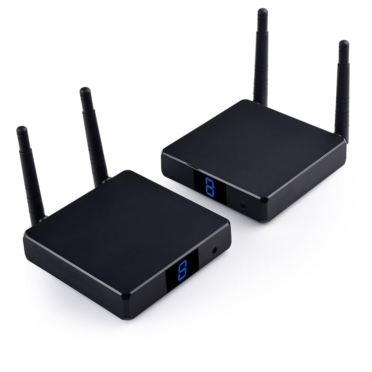 Measy FHD686 全高清 1080P 3D 5-5.8GHz 無線 HDMI 傳輸器（發射器+接收器）附顯示屏，支援紅外遙控及無線同屏功能，傳輸距離：200米，FHD686 附顯示屏