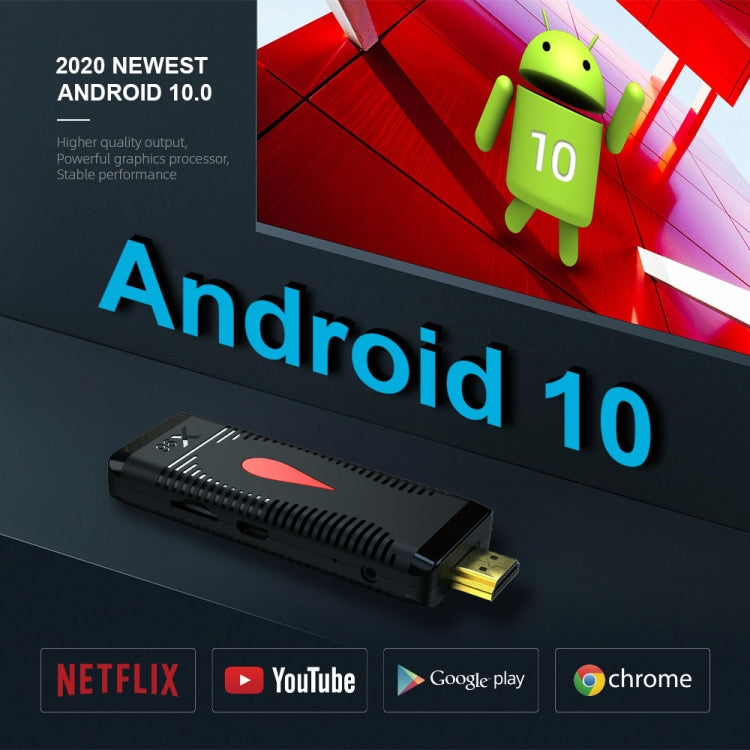 X96 S400 Android 10.0迷你電視棒，Allwinner H313四核ARM Cortex A53，2GB + 16GB，支持WiFi、HDMI、TF卡、USB，2GB+16GB