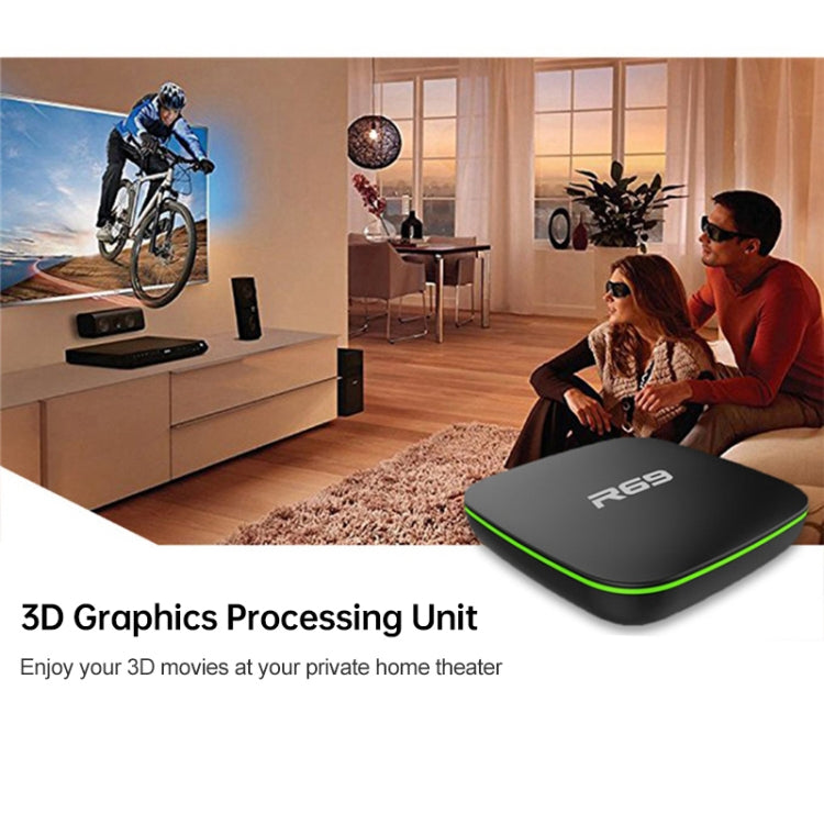 R69 1080P HD 智能電視盒 Android 4.4 媒體播放器，附遙控器，四核 Allwinner H3，RAM：1GB，ROM：8GB，2.4G WiFi，LAN，歐規插頭，1GB+8GB