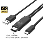 UC502 USB-C / Type-C 4K 60Hz高清電視塑料線，UC502