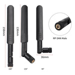 2 x 6dBi 2.4GHz 5GHz 雙頻 WiFi RP-SMA 公頭天線 + 2 x 35CM RP-SMA IPEX MHF4 連接線，6dBi 天線 + RP-SMA 線