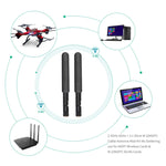 2 x 6dBi 2.4GHz 5GHz 雙頻 WiFi RP-SMA 公頭天線 + 2 x 35CM RP-SMA IPEX MHF4 連接線，6dBi 天線 + RP-SMA 線
