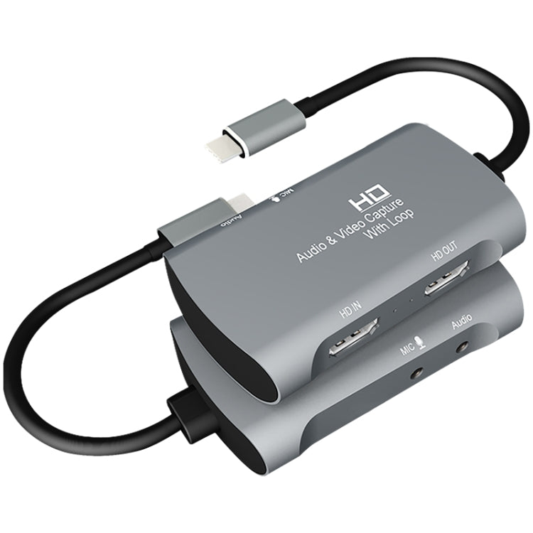 Z30A HDMI 母頭 + 麥克風轉 HDMI 母頭 + 音頻 + USB-C / Type-C 視頻擷取盒，Z30A