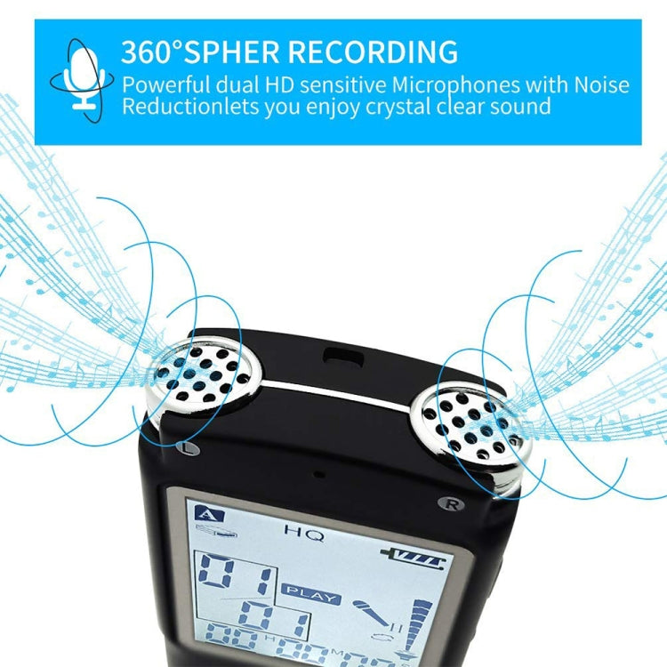 T60單色屏高清降噪數位語音錄音筆，32G，支援MP3／WAV格式，32G