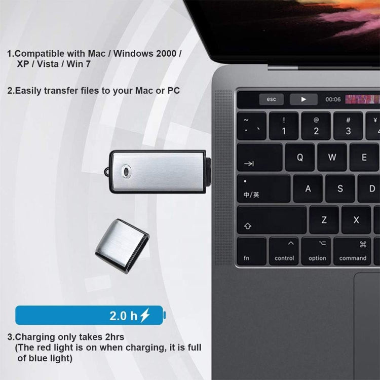 SK858 8GB可充電便攜U盤會議錄音筆，8GB