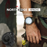 NORTH EDGE 多功能防水戶外運動電子智慧手錶，支援濕度測量／天氣預報／速度測量，款式：尼龍錶帶，尼龍錶帶