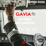 North Edge GAVIA 男款戶外運動 50米防水智慧數位潛水錶，支援氣壓計與計步器，GAVIA