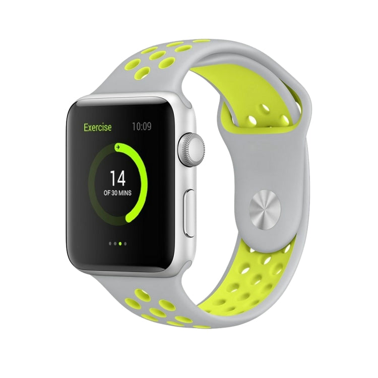 適用於 Apple Watch Series 10 42mm / 9&8&7 41mm / SE 3&SE 2&6&SE&5&4 40mm / 3&2&1 38mm 時尚經典矽膠運動錶帶（灰白色），WA1230A，WA1230B，WA1230BG，WA1230BH，WA1230BL，WA1230BM，WA1230BR，WA1230BY，WA1230C，WA1230D，WA1230DW