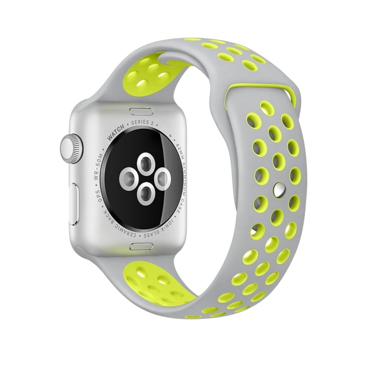 適用於 Apple Watch Series 10 42mm / 9&8&7 41mm / SE 3&SE 2&6&SE&5&4 40mm / 3&2&1 38mm 時尚經典矽膠運動錶帶（灰白色），WA1230A，WA1230B，WA1230BG，WA1230BH，WA1230BL，WA1230BM，WA1230BR，WA1230BY，WA1230C，WA1230D，WA1230DW