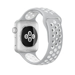 適用於 Apple Watch Ultra 49mm & Watch Ultra 2 49mm / Series 10 46mm / 9&8&7 45mm / SE 3&SE 2&6&SE&5&4 44mm / 3&2&1 42mm 時尚經典矽膠運動錶帶（灰黃），WA1231A、WA1231B、WA1231BG、WA1231BH、WA1231BL、WA1231BM、WA1231BR、WA1231B...