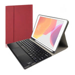 RK102C 可拆卸磁吸塑料藍牙鍵盤帶觸控板 + 絲紋 TPU 平板保護套，適用於 iPad 10.2，帶筆槽和支架，RK102C