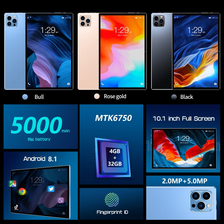 Android 8.1 MTK6750 八核心，支援雙 SIM、WiFi、藍牙、GPS