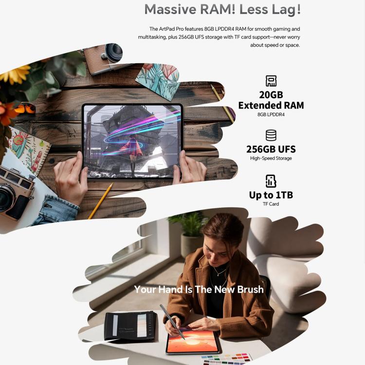 Teclast ArtPad Pro 平板電腦，8GB+256GB，12.7 吋 Android 15 MTK Helio G99 八核心，4G 網路雙 SIM，ArtPad Pro