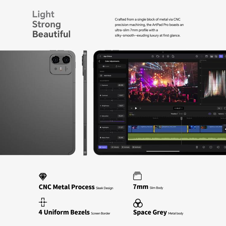 Teclast ArtPad Pro 平板電腦，8GB+256GB，12.7 吋 Android 15 MTK Helio G99 八核心，4G 網路雙 SIM，ArtPad Pro