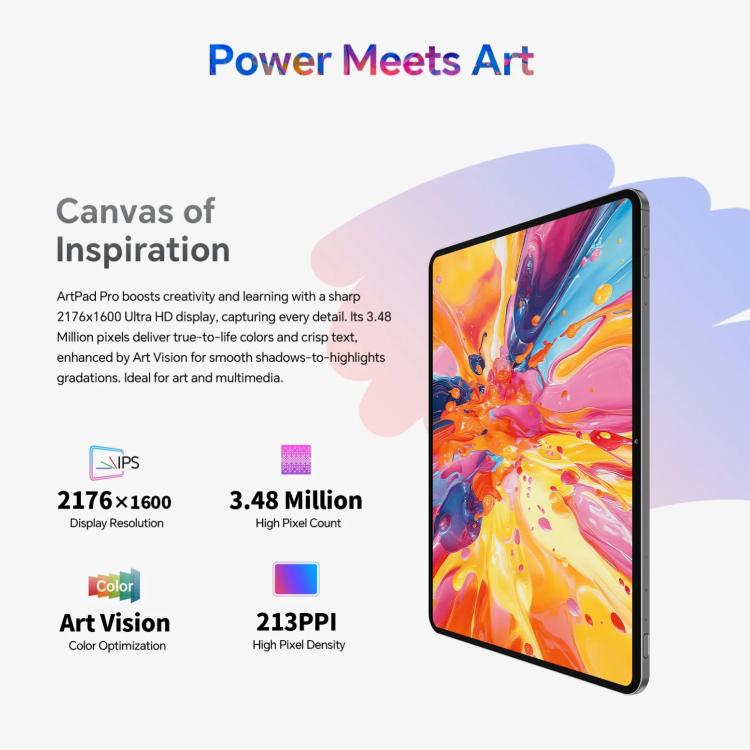 Teclast ArtPad Pro 平板電腦，8GB+256GB，12.7 吋 Android 15 MTK Helio G99 八核心，4G 網路雙 SIM，ArtPad Pro