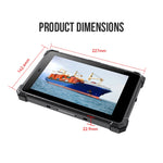 IP68 防水防震防塵，Android 10.0 MT6771 八核心，支援 GPS/WiFi/藍牙/NFC，英規插頭，8 吋 4GB+64GB