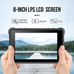 IP68 防水防震防塵，Android 10.0 MT6771 八核心，支援 GPS/WiFi/藍牙/NFC，英規插頭，8 吋 4GB+64GB