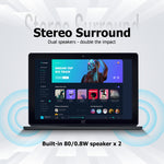 Windows 10，Intel Celeron J3455 四核心，支援 TF 卡、HDMI、藍牙與雙頻 WiFi，不含鍵盤，N4000 四核心 8GB+128GB