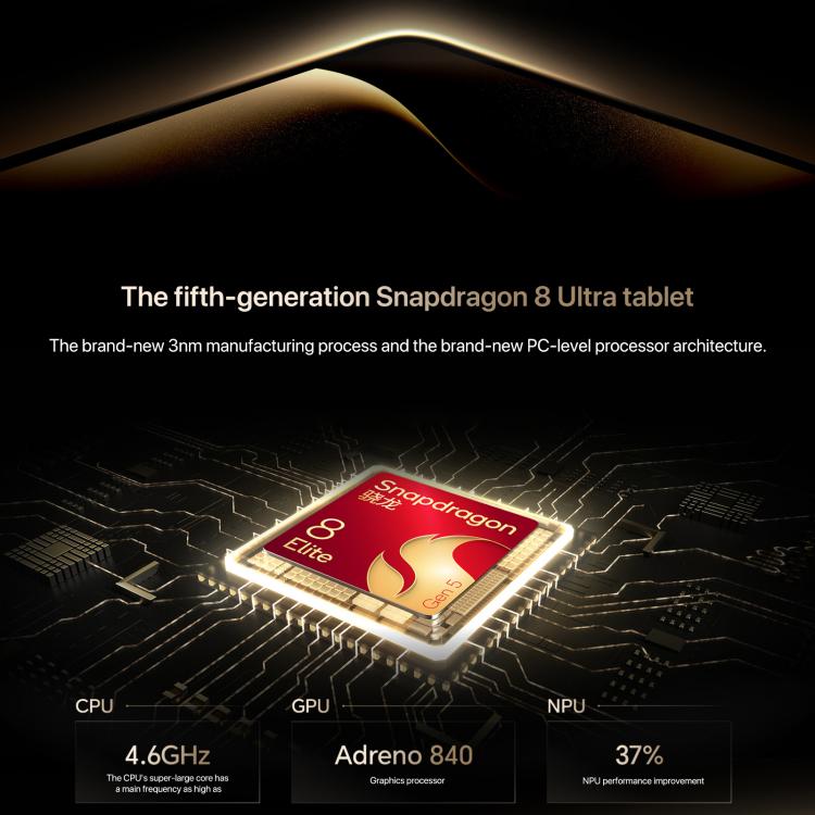 Honor MagicPad3 Pro 13.3 吋 WiFi 平板電腦，12GB+512GB MagicOS 10.0 Qualcomm Snapdragon 8 Lite Gen5 八核心，12GB+512GB