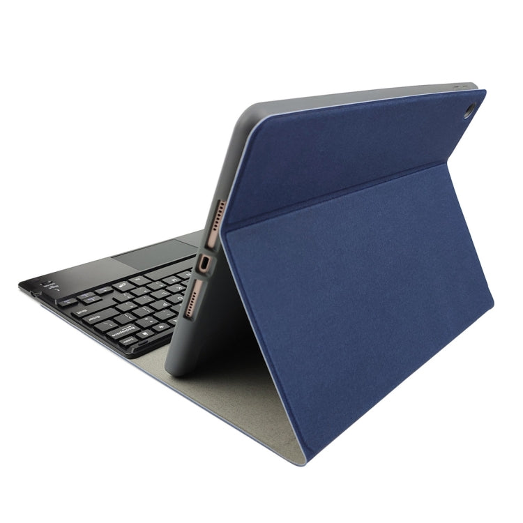 RK109C 可拆卸磁吸塑料藍牙鍵盤帶觸控板 + 絲紋 TPU 平板保護套，適用於 iPad Air 2020，帶筆槽和支架，RK109C