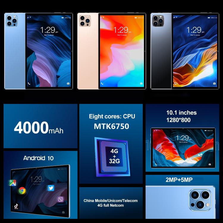 Android 10.0 MTK6750 八核心 1.8GHz，雙SIM卡，支援GPS，OTG，WiFi，藍牙，4GB+64GB，MTK6750 4GB+64GB