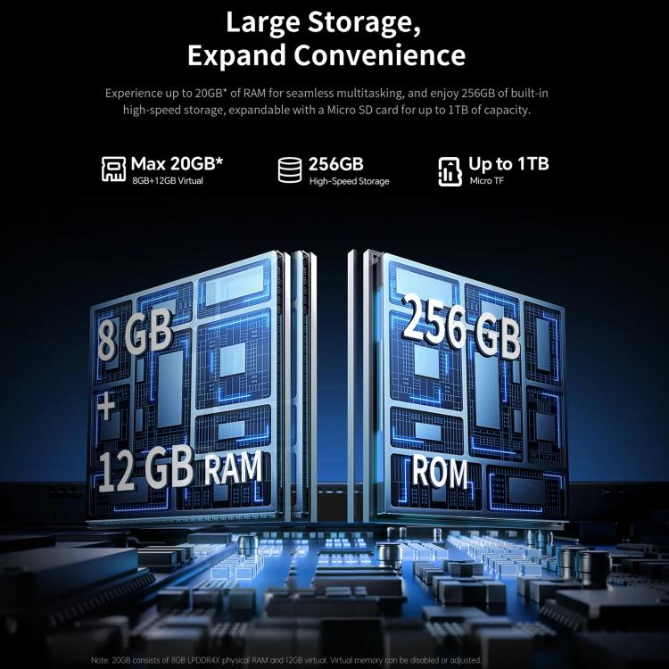 Teclast T65 Plus 4G LTE 平板電腦，8GB+256GB，13.4 吋 Android 15 MediaTek Helio G99 八核心，支援雙 SIM，T65 Plus
