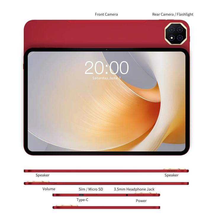 Teclast T65 Plus 4G LTE 平板電腦，8GB+256GB，13.4 吋 Android 15 MediaTek Helio G99 八核心，支援雙 SIM，T65 Plus