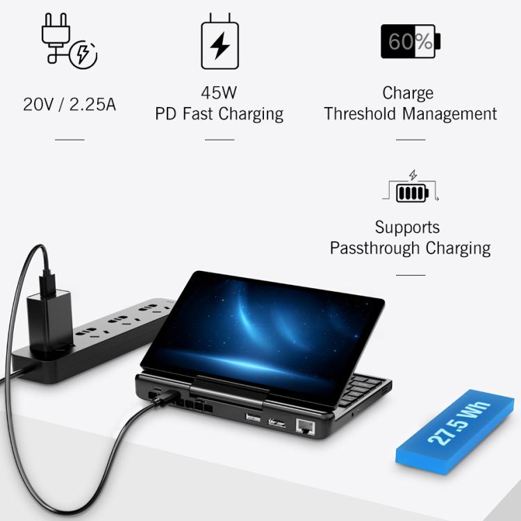 GPD MicroPC 2 掌上遊戲電腦，16GB+512GB，7 吋 Windows 11 Pro Intel 處理器 N250，美規插頭，WMC2573AU、WMC2573EU、WMC2573UK、WMC2573US
