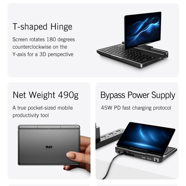 GPD MicroPC 2 掌上遊戲電腦，16GB+512GB，7 吋 Windows 11 Pro Intel 處理器 N250，美規插頭，WMC2573AU、WMC2573EU、WMC2573UK、WMC2573US