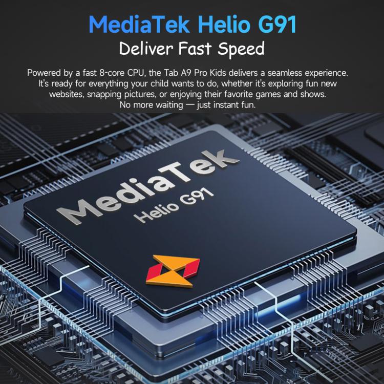 Ulefone Tab A10 Pro 兒童平板電腦，6GB+128GB，8.68 吋 Android 15 MediaTek Helio G91 八核心 4G 網路，歐規插頭