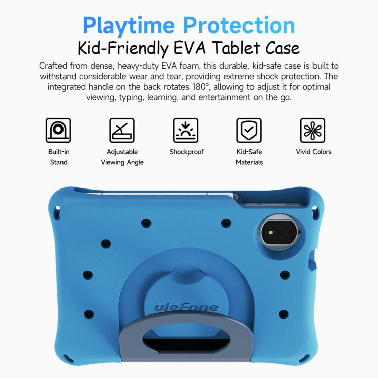 Ulefone Tab A10 Pro 兒童平板電腦，6GB+128GB，8.68 吋 Android 15 MediaTek Helio G91 八核心 4G 網路，歐規插頭