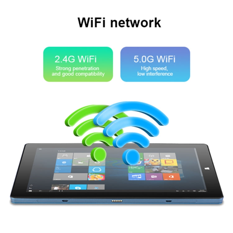 Windows 10 系統，Intel Gemini Lake N4120 四核心最高 2.6GHz，附鍵盤與觸控筆，支援雙頻 WiFi、藍牙、TF 卡與 HDMI，美規插頭，含鍵盤與觸控筆的 W10