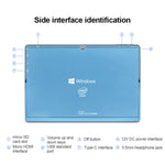 Windows 10 系統，Intel Gemini Lake N4120 四核心最高 2.6GHz，附鍵盤與觸控筆，支援雙頻 WiFi、藍牙、TF 卡與 HDMI，美規插頭，含鍵盤與觸控筆的 W10