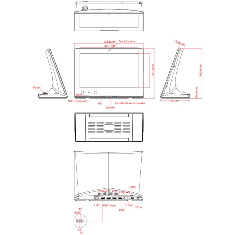 10.1吋 IPS 螢幕一體成型電腦，1GB+16GB，Android 6.0，四核心 Cortex A17，1.2G，RK3128，支援 RJ45、藍牙、WiFi、TF 卡、HDMI，1+16GB Android 6.0