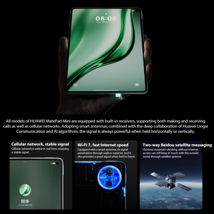 HUAWEI MatePad Mini 5G 8 吋柔光螢幕，12GB+512GB，HarmonyOS 5.1 Hisilicon Kirin 9010，不支援 Google Play，12GB+512GB 柔光螢幕