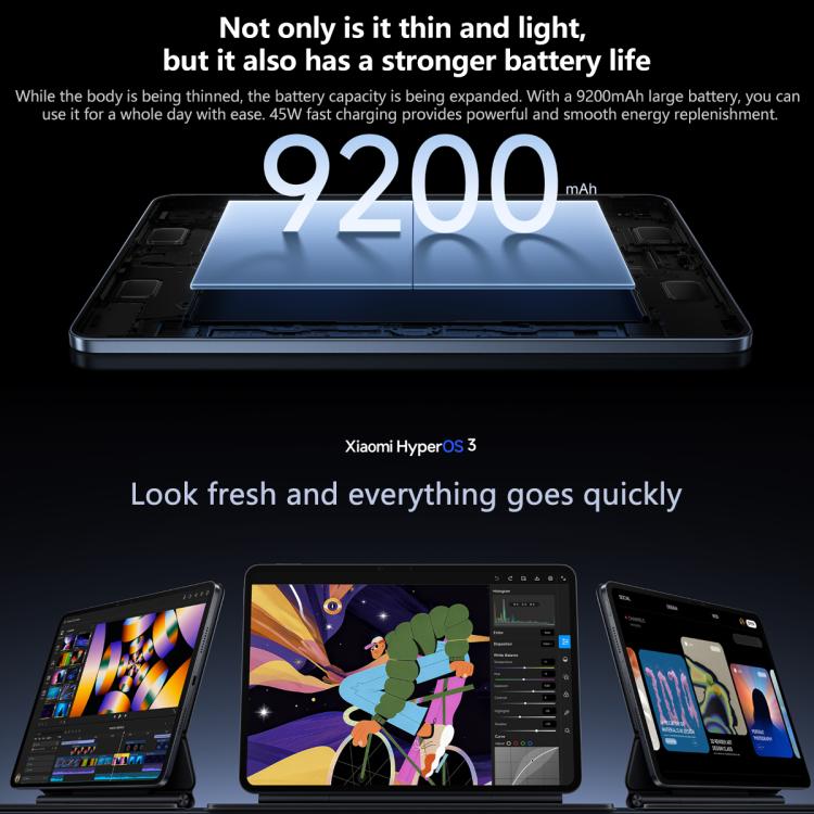 小米平板8 Pro 11.2吋，12GB+512GB，HyperOS 3 高通驍龍8 Elite 八核心，12GB+512GB