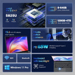 GXMO G156 15.6吋筆記型電腦，16GB+512GB，Windows 11 AMD Ryzen 7 5825U 八核心，支援指紋解鎖，美規插頭，32GB+1TB