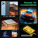 BDF P70 10.1 吋 4G LTE 平板電腦，4GB+64GB，Android 10 MTK6750 八核心，支援雙 SIM，美規插頭，6GB+128GB，美規插頭