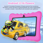 BDF T7 7 吋 WiFi 兒童平板電腦，附矽膠保護套，1GB+16GB，Android 8.1 MTK6735 四核心 CPU，美規插頭，3GB+32GB