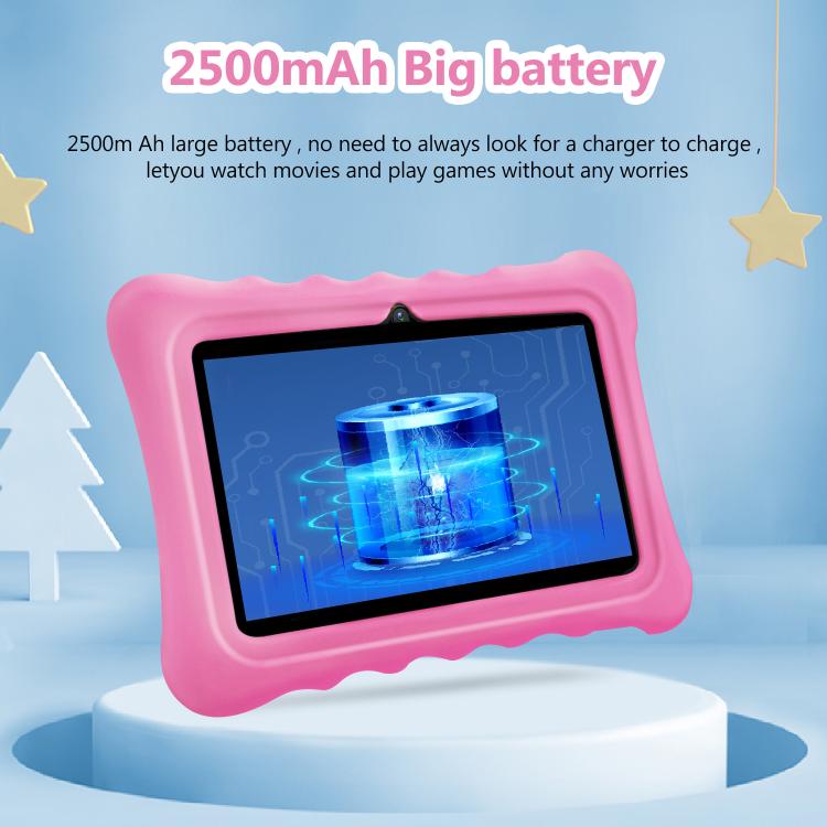 BDF T7 7 吋 WiFi 兒童平板電腦，附矽膠保護套，1GB+16GB，Android 8.1 MTK6735 四核心 CPU，美規插頭，3GB+32GB