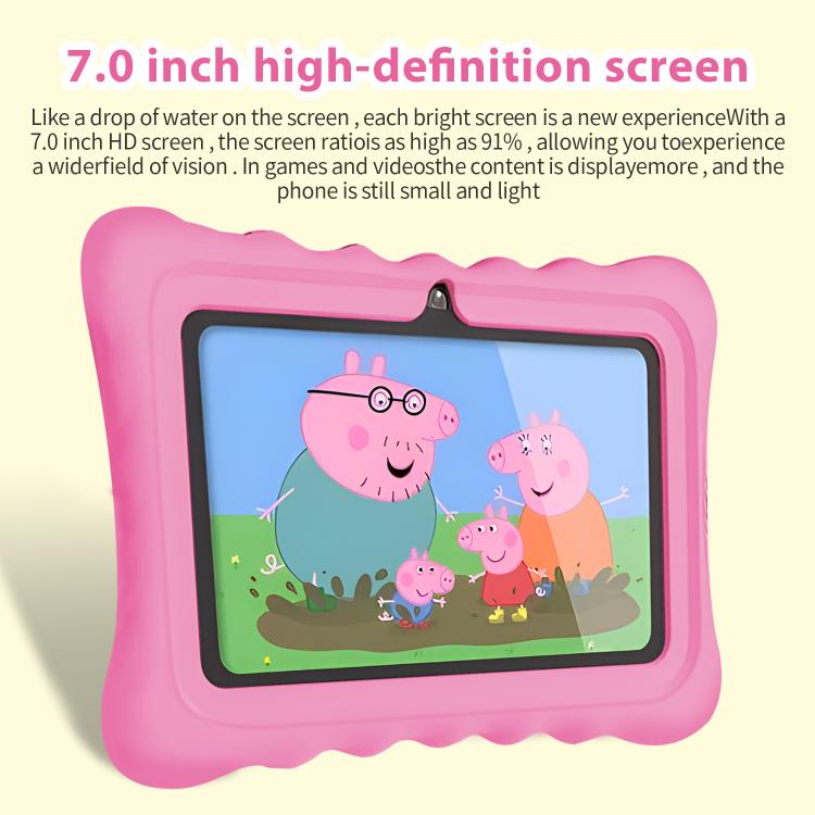 BDF T7 7 吋 WiFi 兒童平板電腦，附矽膠保護套，2GB+32GB，Android 8.1 MTK6735 四核心 CPU，美規插頭，4GB+64GB