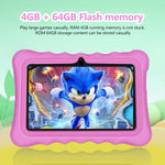 BDF T7 7 吋 WiFi 兒童平板電腦，附矽膠保護套，2GB+32GB，Android 8.1 MTK6735 四核心 CPU，美規插頭，4GB+64GB