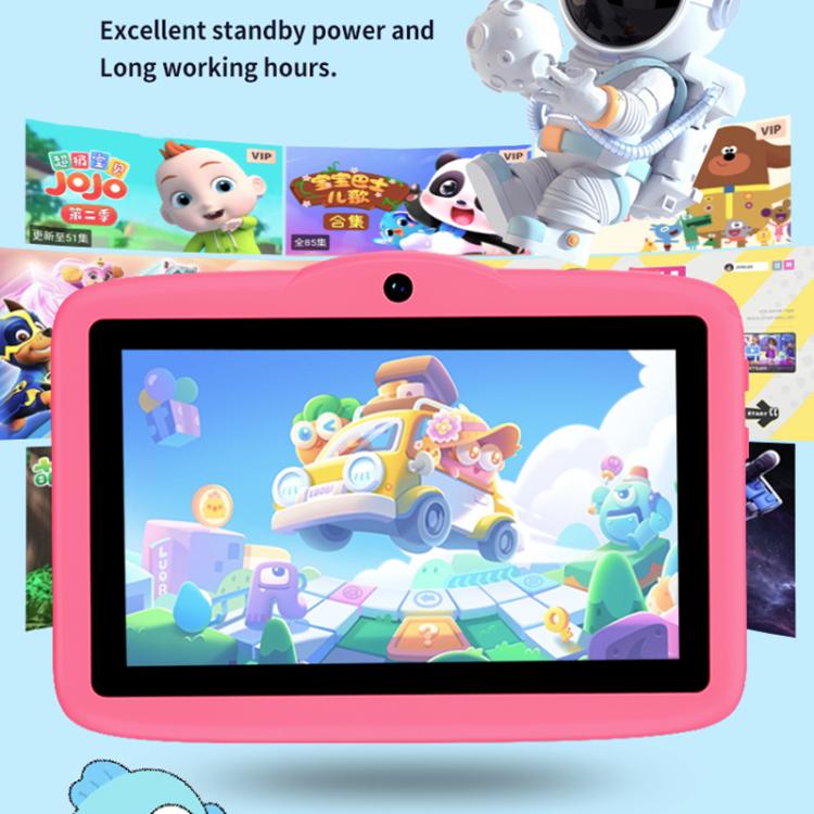 BDF 7 吋 WiFi 兒童平板電腦，附蘑菇矽膠保護套，2GB+32GB，Android 8.1 MTK6735 四核心處理器，美規插頭，4GB+64GB